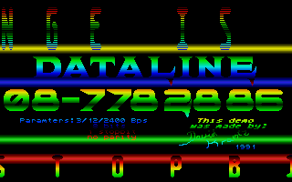 Dataline BBS Demo atari screenshot
