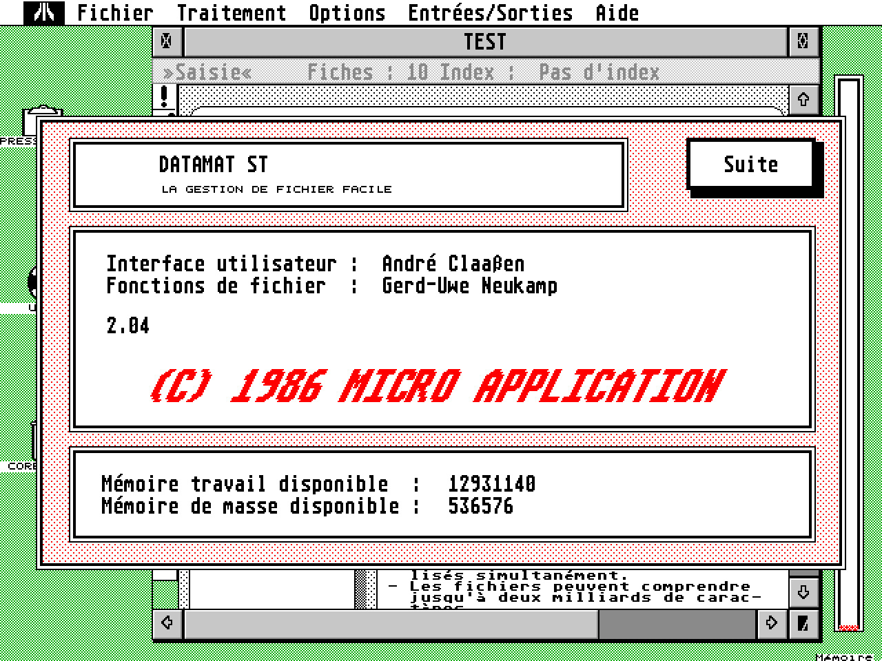 Datamat ST — screenshot 1