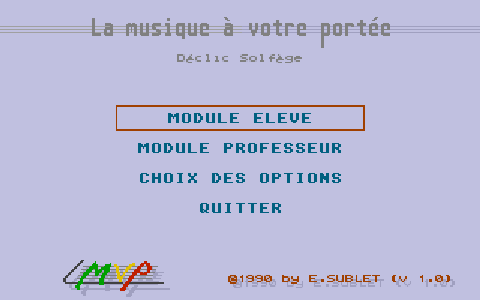 Déclic Solfège atari screenshot