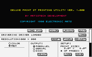 Deluxe Paint ST atari screenshot