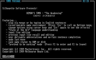 Demon's Tomb - The Awakening atari screenshot