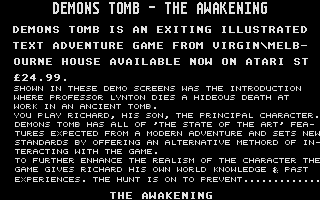 Demon's Tomb - The Awakening atari screenshot