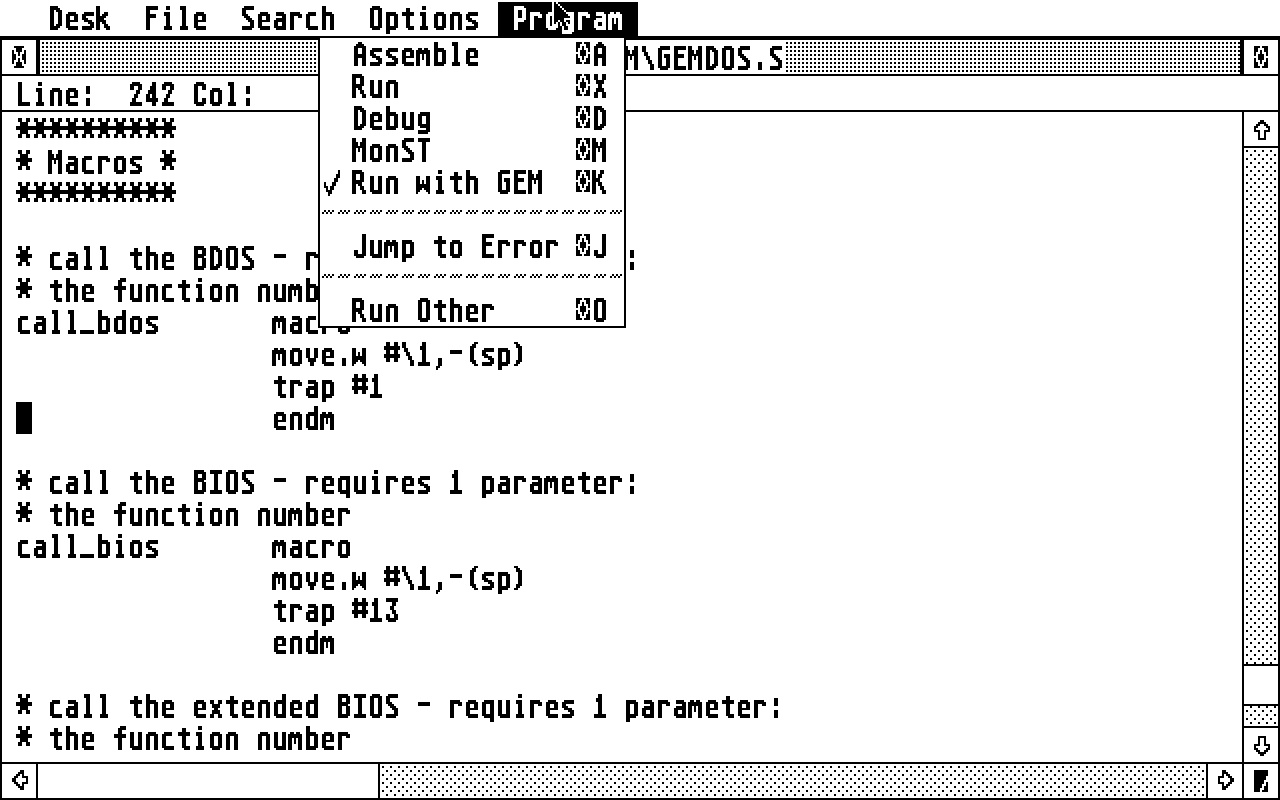 Devpac atari screenshot