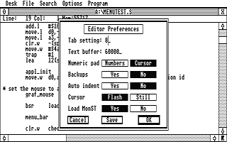 Devpac atari screenshot