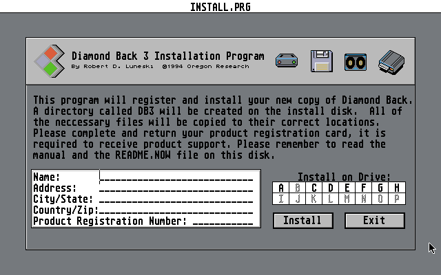 Diamond Back III atari screenshot