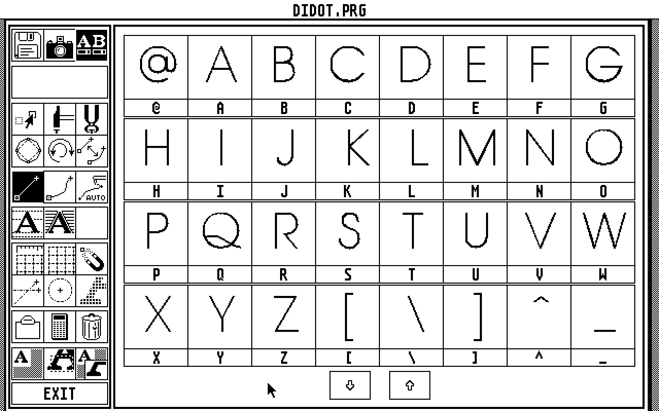 Didot Fonteditor atari screenshot