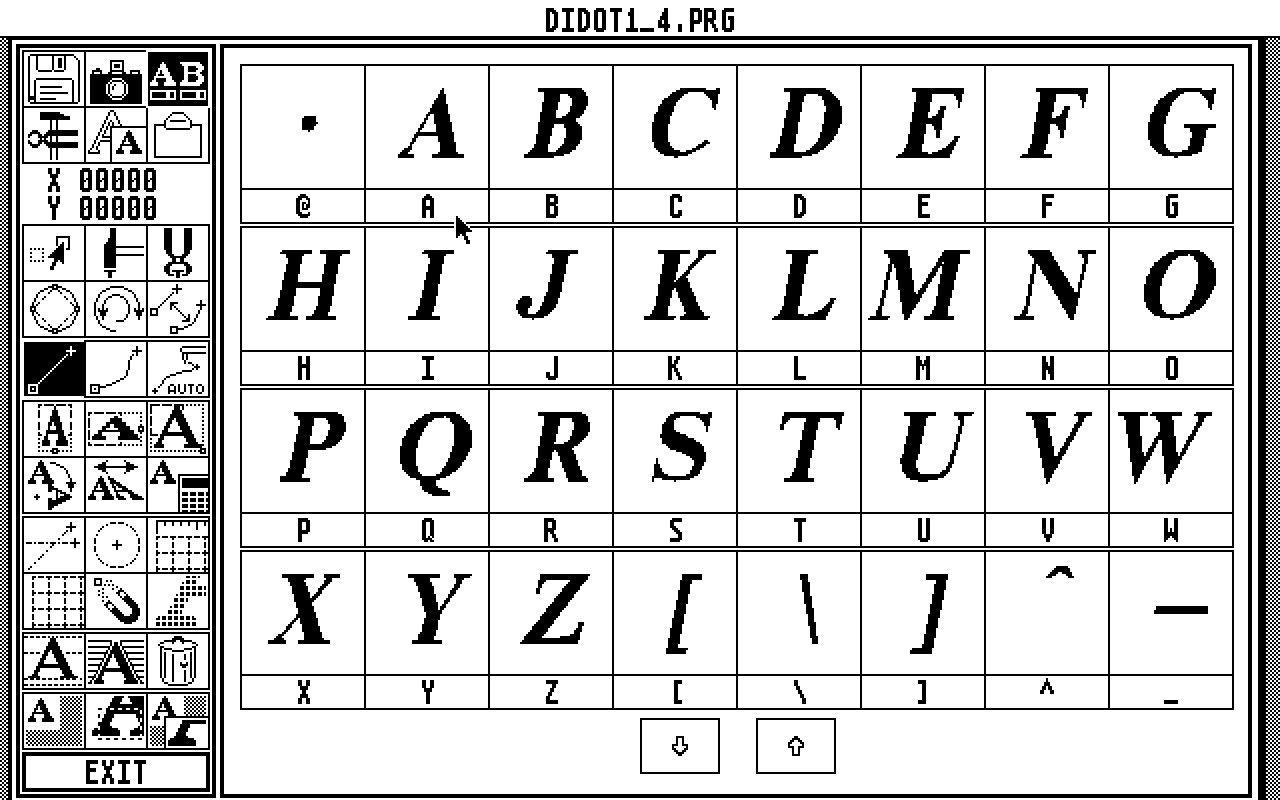 Didot Fonteditor atari screenshot
