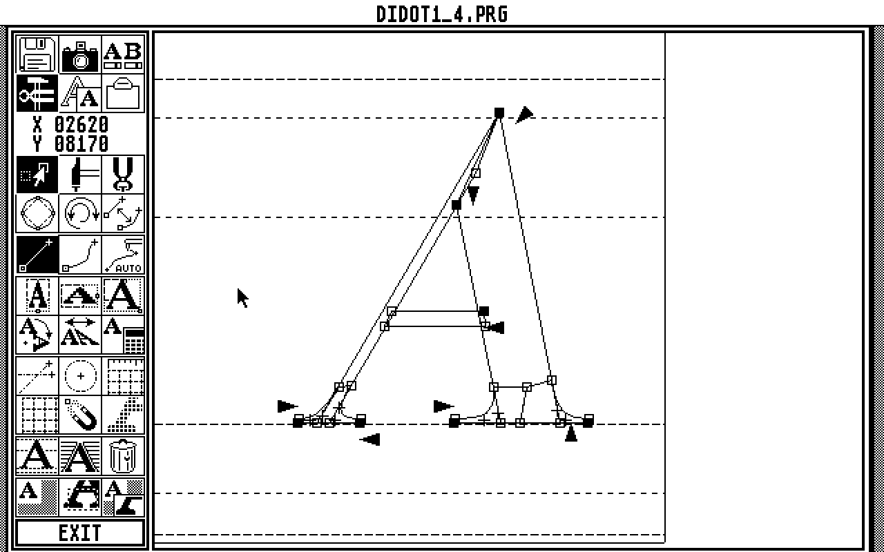 Didot Fonteditor atari screenshot