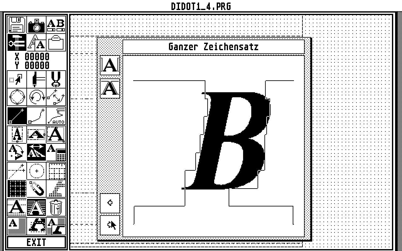 Didot Fonteditor atari screenshot