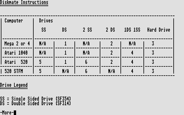 DiskMate atari screenshot