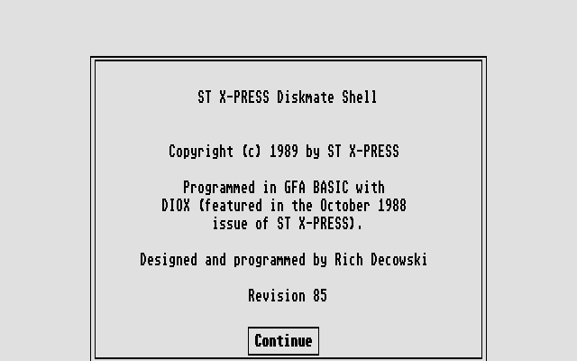 DiskMate atari screenshot