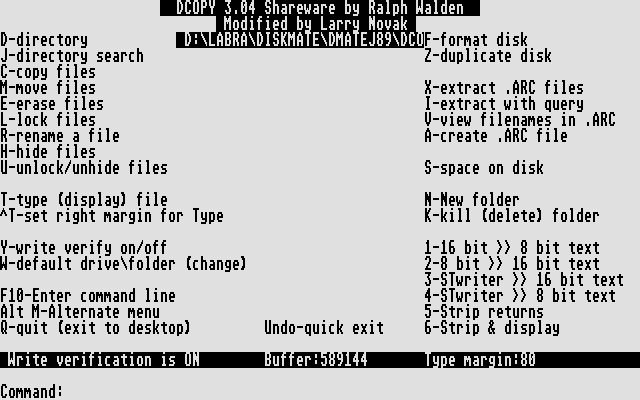 DiskMate atari screenshot