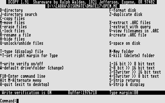DiskMate atari screenshot