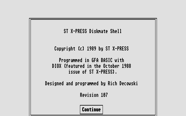 DiskMate atari screenshot