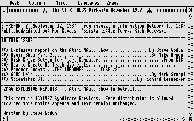DiskMate atari screenshot