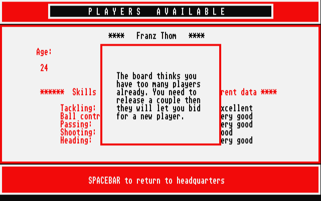 Division One '92 atari screenshot