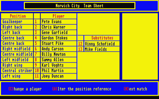 Division One '92 atari screenshot