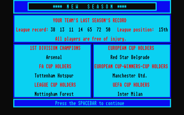 Division One '92 atari screenshot