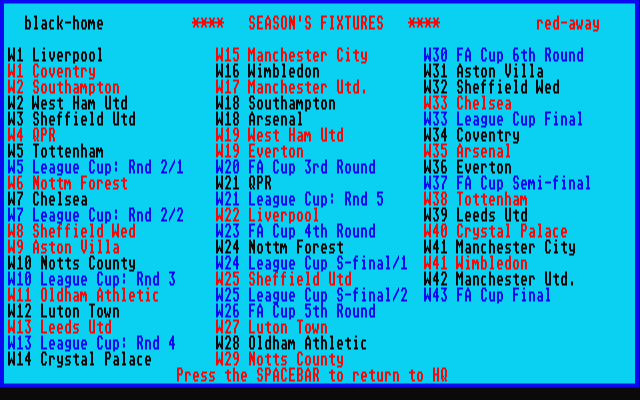 Division One '92 atari screenshot