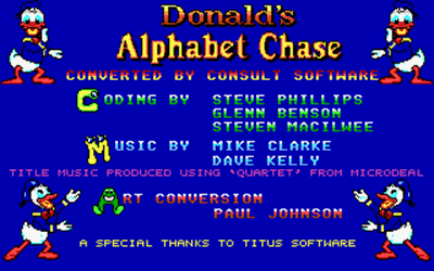 Donald's Alphabet Chase atari screenshot