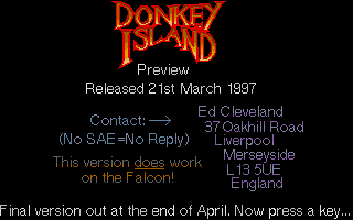 Donkey Island atari screenshot