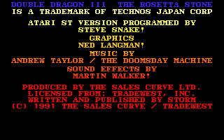 Double Dragon III - The Rosetta Stone atari screenshot