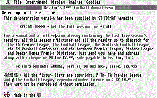 Dr Fox's Football Annual — screenshot 1