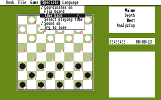 Draughts atari screenshot