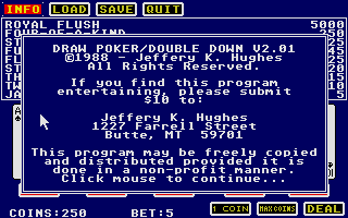 Draw Poker / Double Down atari screenshot