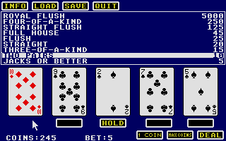 Draw Poker / Double Down atari screenshot