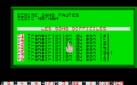 Écrire sans Fautes - Volume 1 - les Sons Difficiles atari screenshot