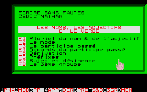 Écrire sans Fautes - Volume 2 - Noms, Adjectifs et Verbes atari screenshot