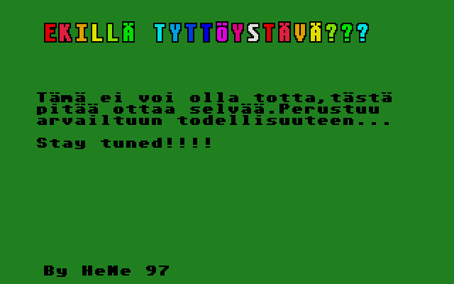 Ekillä Tyttöystävä??? atari screenshot