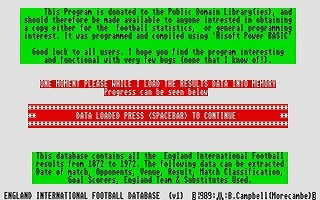 England International Football Database