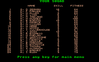 England Team Manager atari screenshot