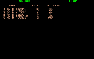 England Team Manager atari screenshot