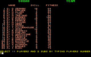 England Team Manager atari screenshot