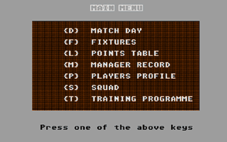 England Team Manager atari screenshot