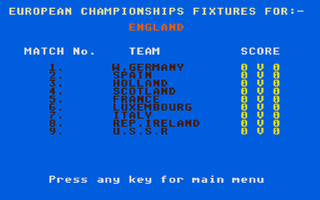 England Team Manager atari screenshot