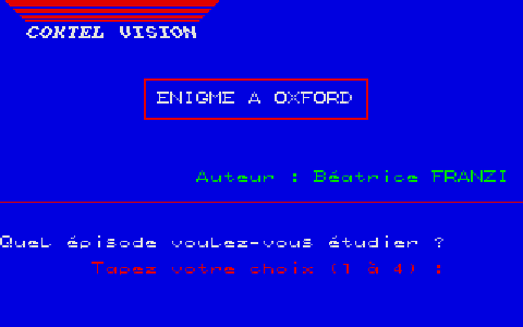 Énigme à Oxford atari screenshot