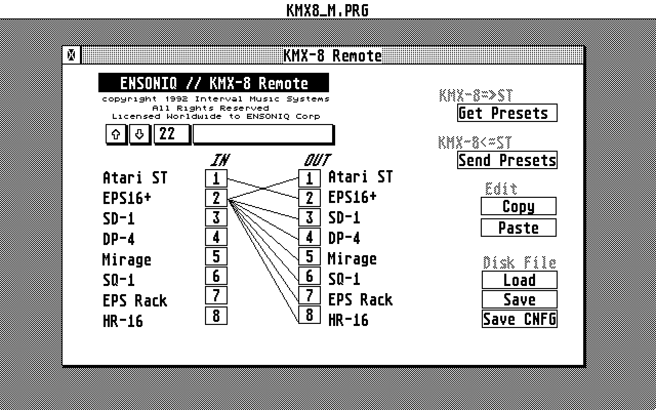 Ensoniq KMX Remote atari screenshot