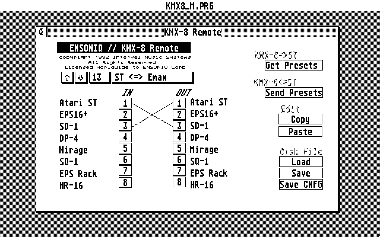 Ensoniq KMX Remote atari screenshot
