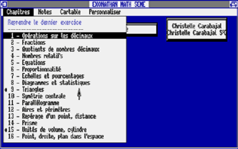 Exonathan Maths 5ème atari screenshot