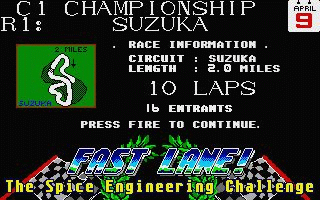 Fast Lane! - The Spice Engineering Challenge atari screenshot