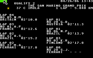 Ferrari Formula One atari screenshot