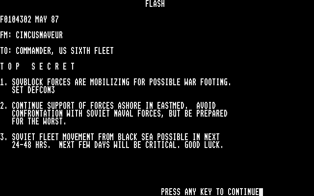 Fifth Eskadra - Modern Naval Combat in the Mediterranian Sea atari screenshot