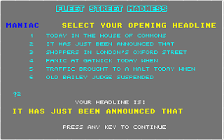 Fleet Street Madness atari screenshot