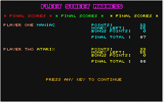 Fleet Street Madness atari screenshot