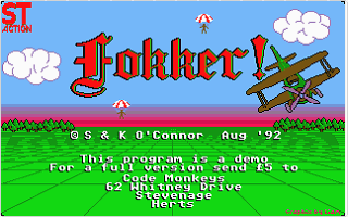 Fokker! atari screenshot