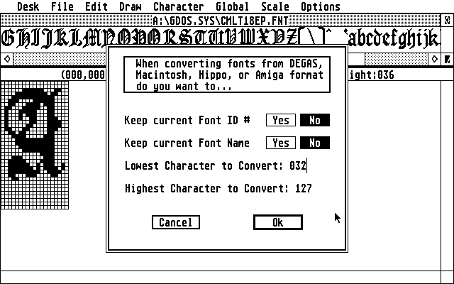 Fontz! atari screenshot